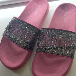 - Pink size 5 juicy couture slides ! Text to purchase!